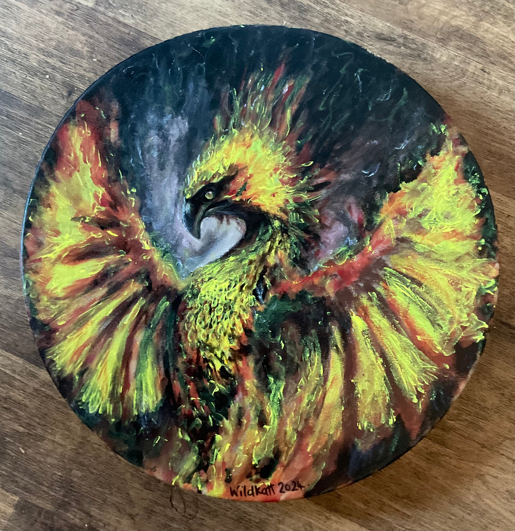 WD - 16 inch Shamanic Healing Drum - Handpainted by Wildkatt to order