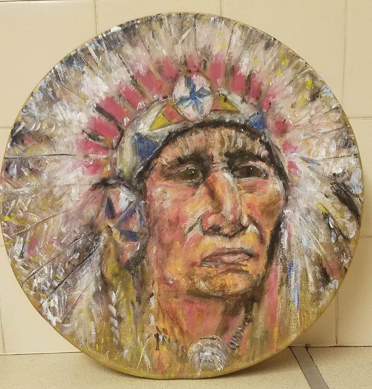 WD - 16 inch Shamanic Healing Drum - Handpainted by Wildkatt to order