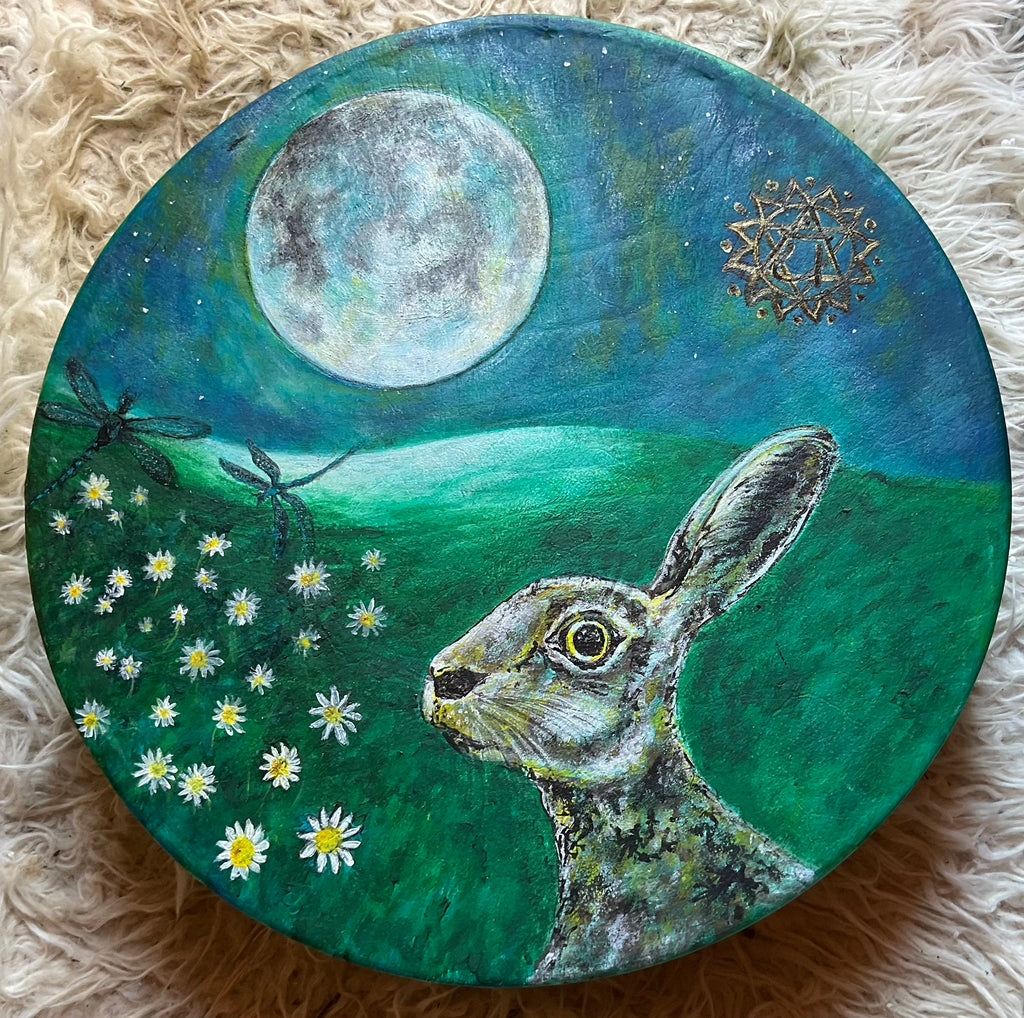 WD - 16 inch Shamanic Healing Drum - Handpainted by Wildkatt to order