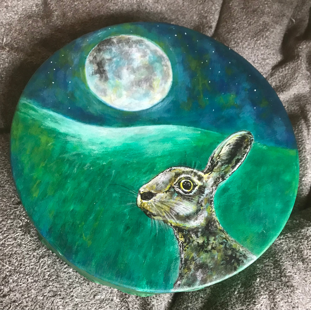 WD - 16 inch Shamanic Healing Drum - Handpainted by Wildkatt to order