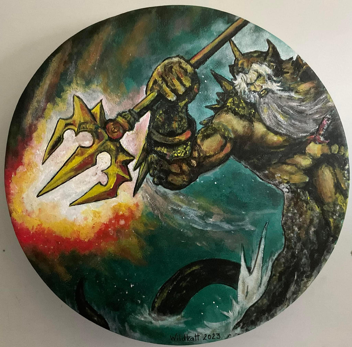 WD - 16 inch Shamanic Healing Drum - Handpainted by Wildkatt to order